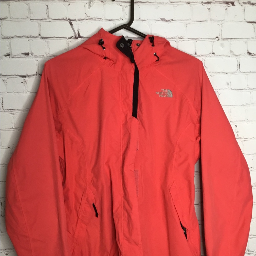 The North Face Women's Coral Pink  Hyvent Hooded Jacket Windbreaker Size Medium